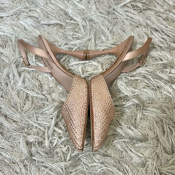 NWOB Jeffrey Campbell Zivote Crystal Satin Slingback Heels in Light Pink size 7 - Picture 10 of 13